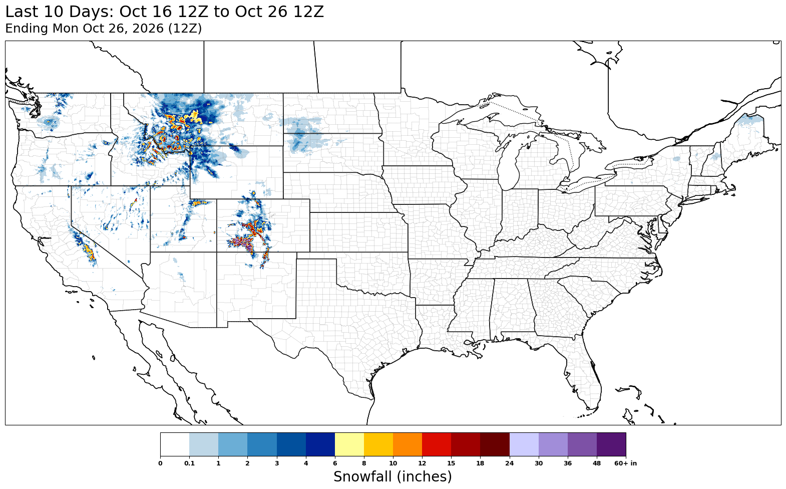 Snowfall, last 10 days