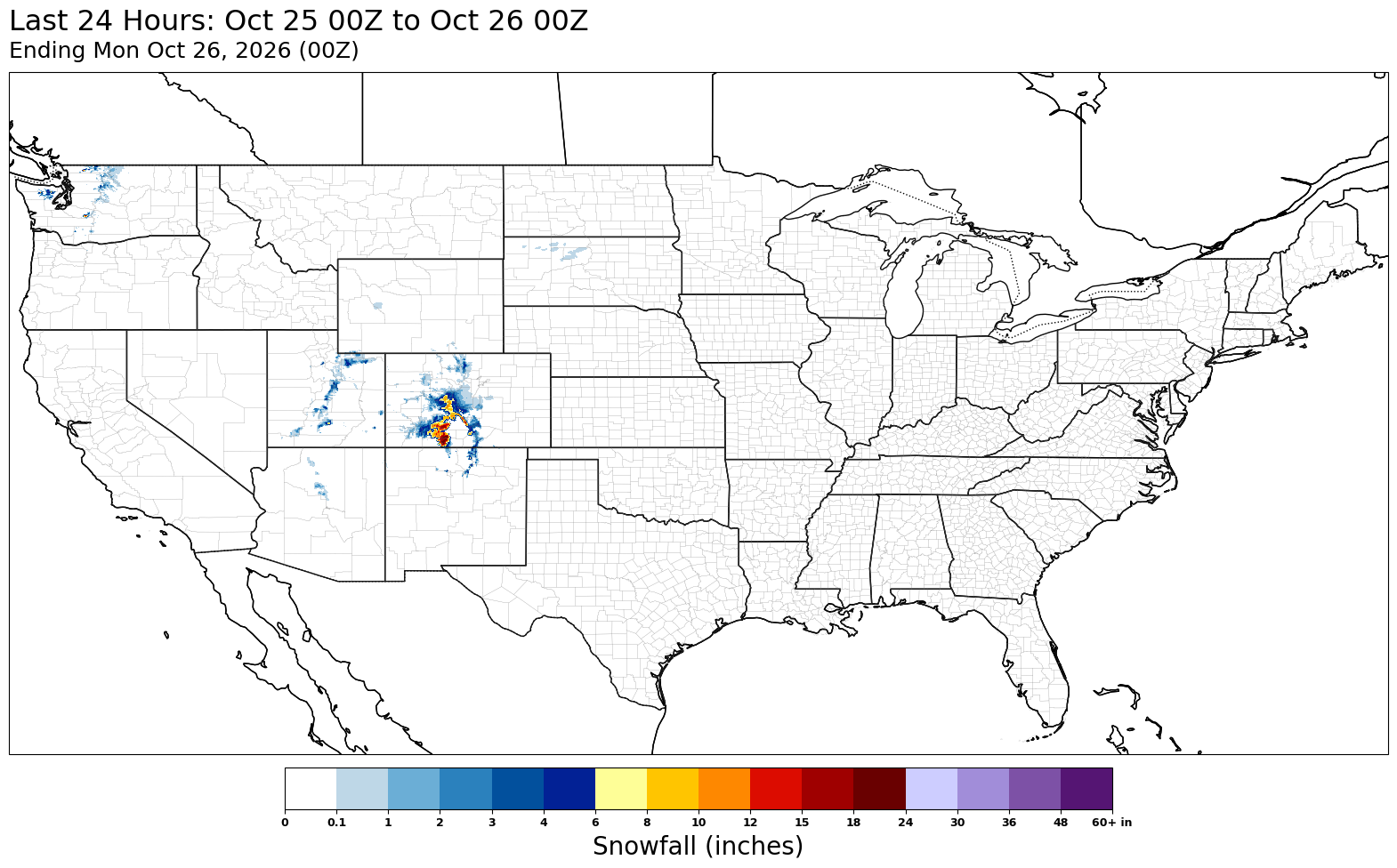 Snowfall, last 24 hours