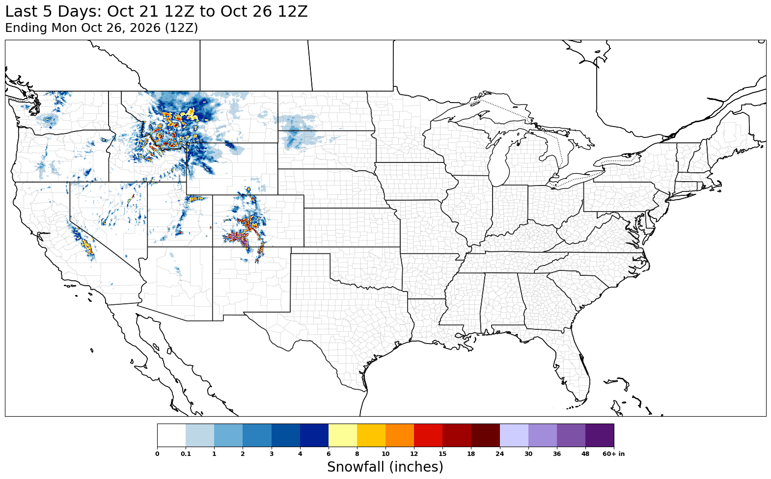 Snowfall, last 5 days