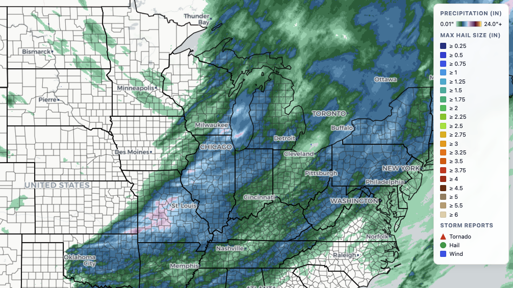 MRMS Pro radar rainfall for a field