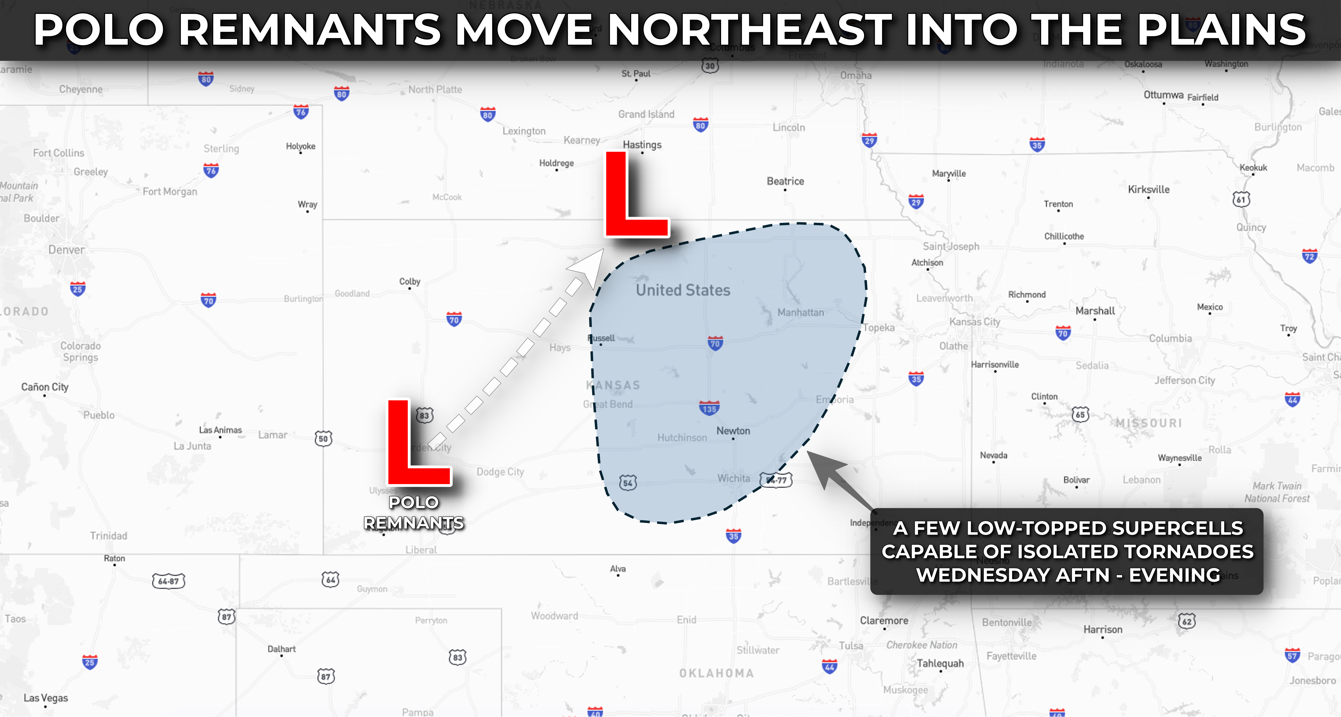 Polo Remnant Circulation May Spawn Tornadoes in Kansas Today | Sep 30, 2026
