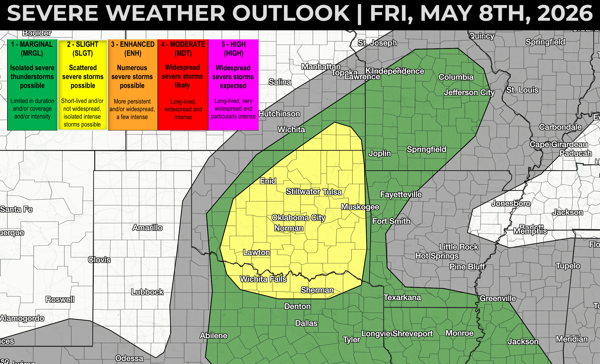 A Few Supercells Possible in OK-KS-TX This Evening