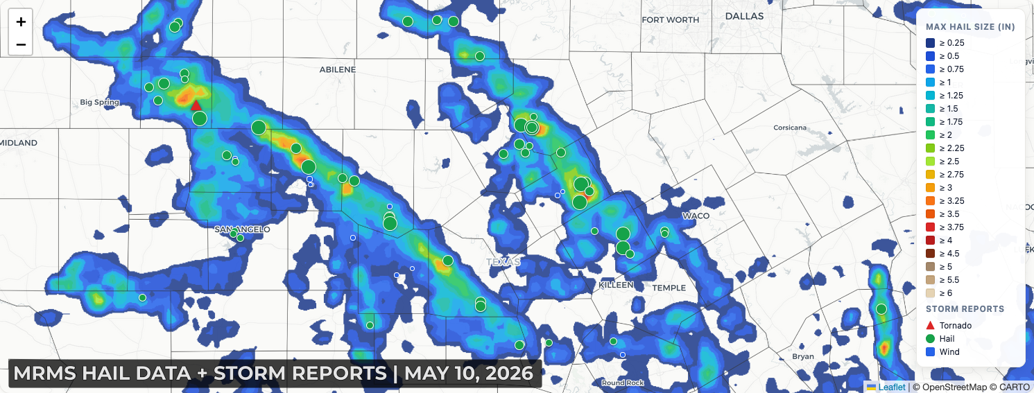 Texas Hail on Mother's Day