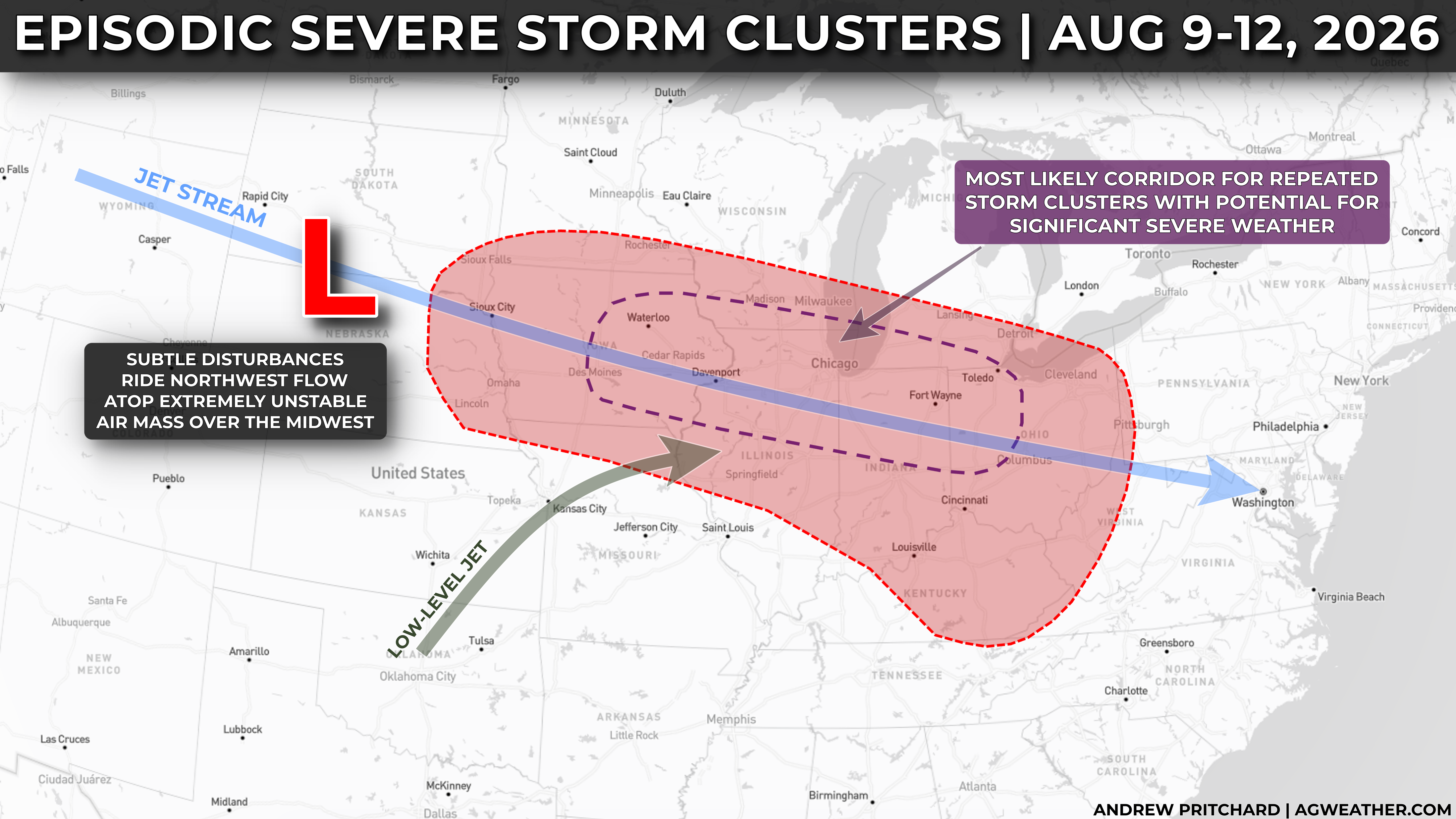 Episodic Severe Storm Clusters in the Midwest | August 9-12